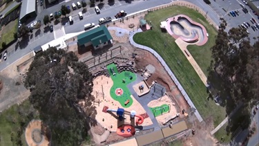 Federation Park Cobram Playground Progress Aerial
