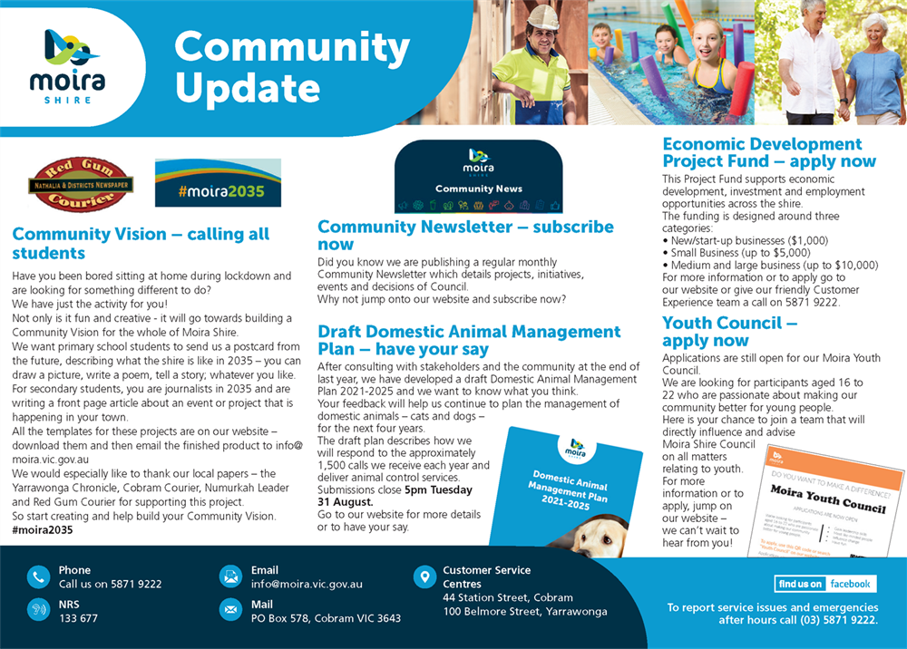 Corporate Ad printed in Red Gum Courier 4 August 2021