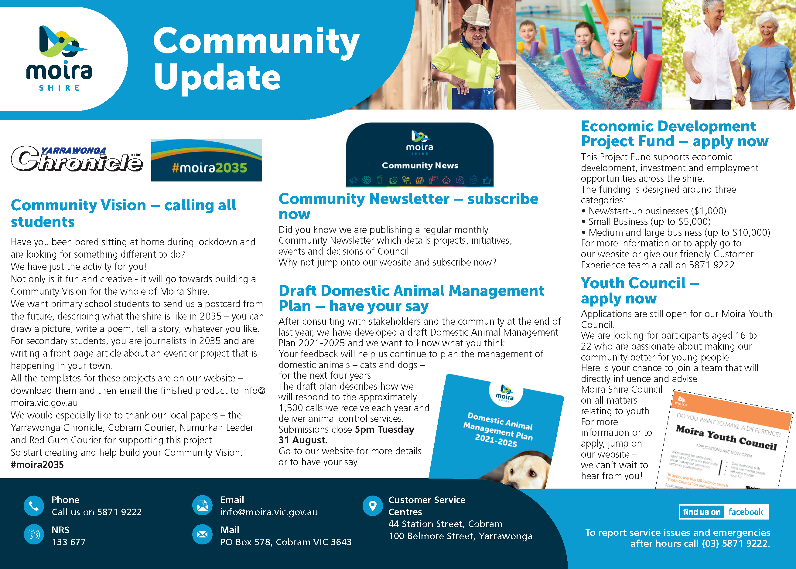 Corporate Advert appeared in Yarrawonga Chronicle 4 August 2021