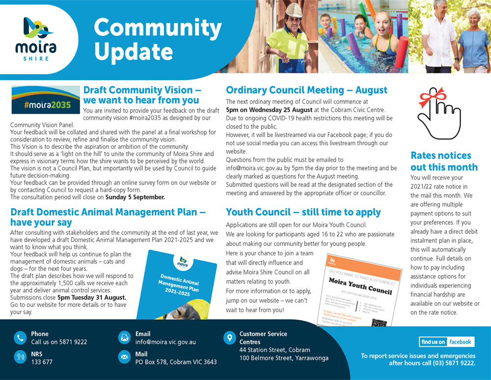 Corporate Advert appearing in local papers on Wednesday 18 August.