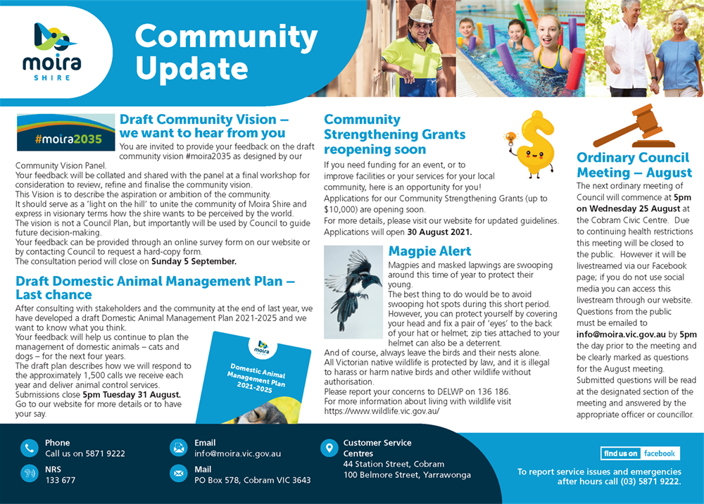 Corporate Advert appearing in local papers on 25 August 2021