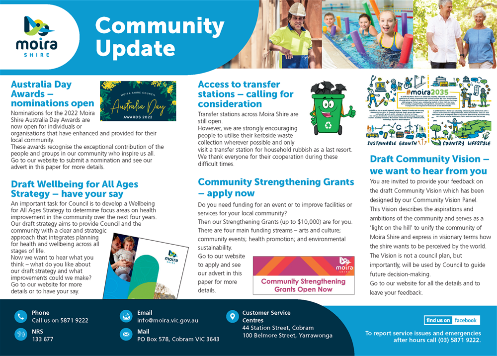 Corporate advert published in local papers 1 September 2021