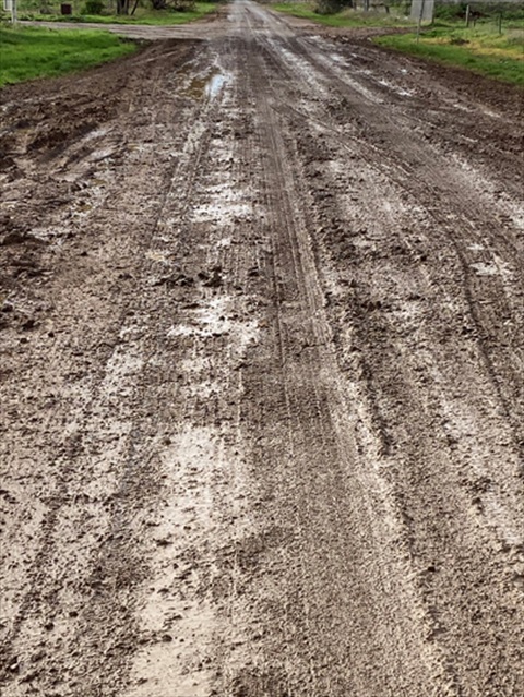 Christies Road damaged by wet weather